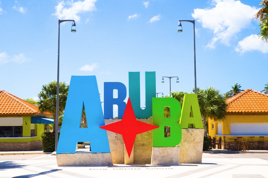 Aruba Sign Colorful Welcome Love