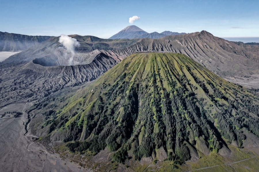 Mount Bromo Drone Java Indonesia Volcano Crater Tour