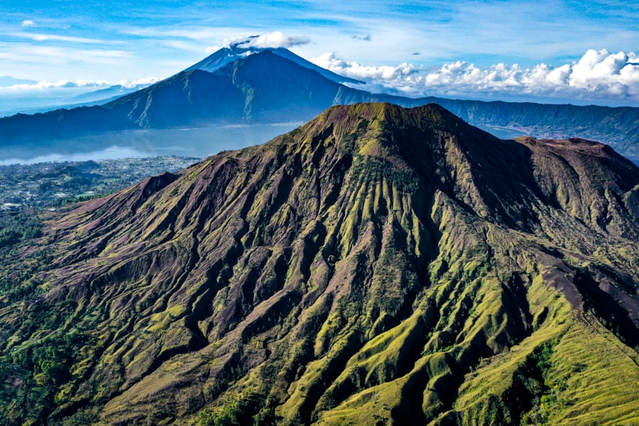 Best Hikes In Indonesia Volcano Hike Trail Mount Batur Bali Drone