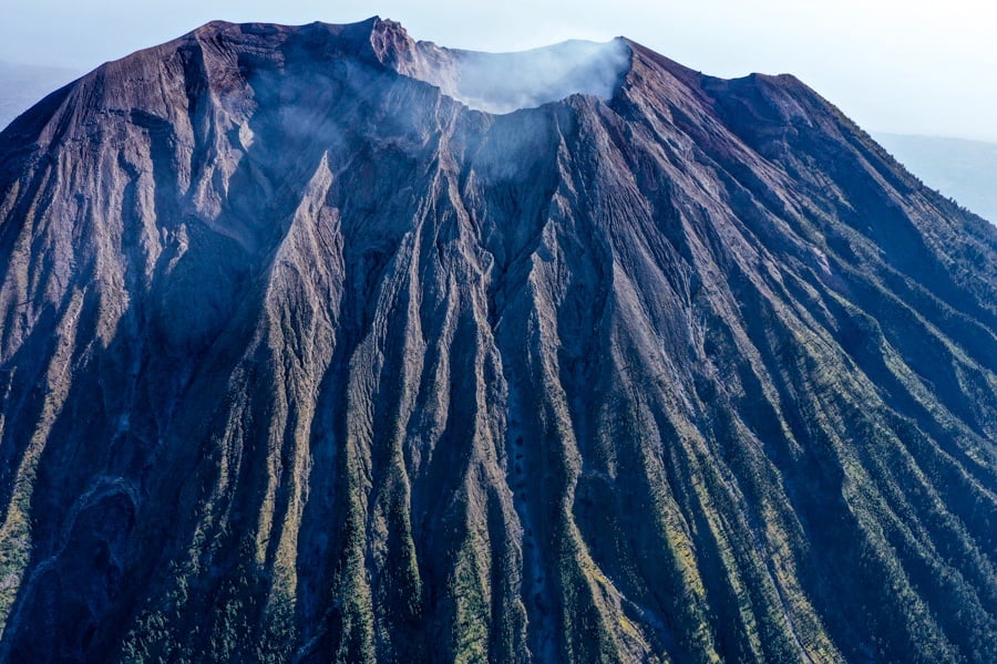 Best Hikes In Indonesia Volcano Hike Trail Mount Agung Crater Drone Bali