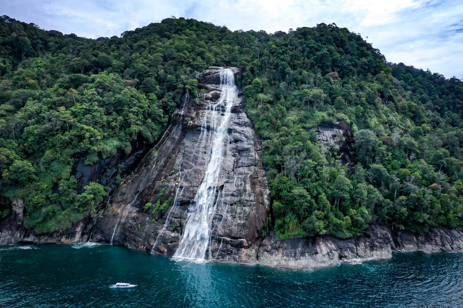 Pulau Mursala Falls Ocean Drone