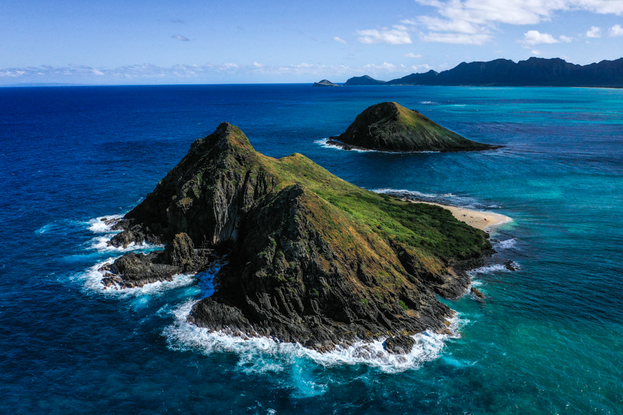 Mokulua Islands Mokes Lanikai Drone Oahu Hawaii