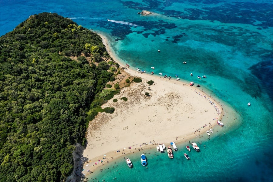 Marathonisi Island Drone Turtle Zakynthos Greece