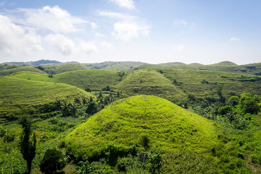 Green Bukit Teletubbies Hill in Nusa Penida Bali