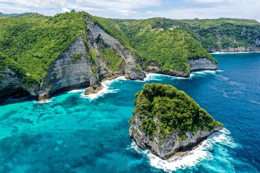 Rocky cliffs near Nusa Penida Bali