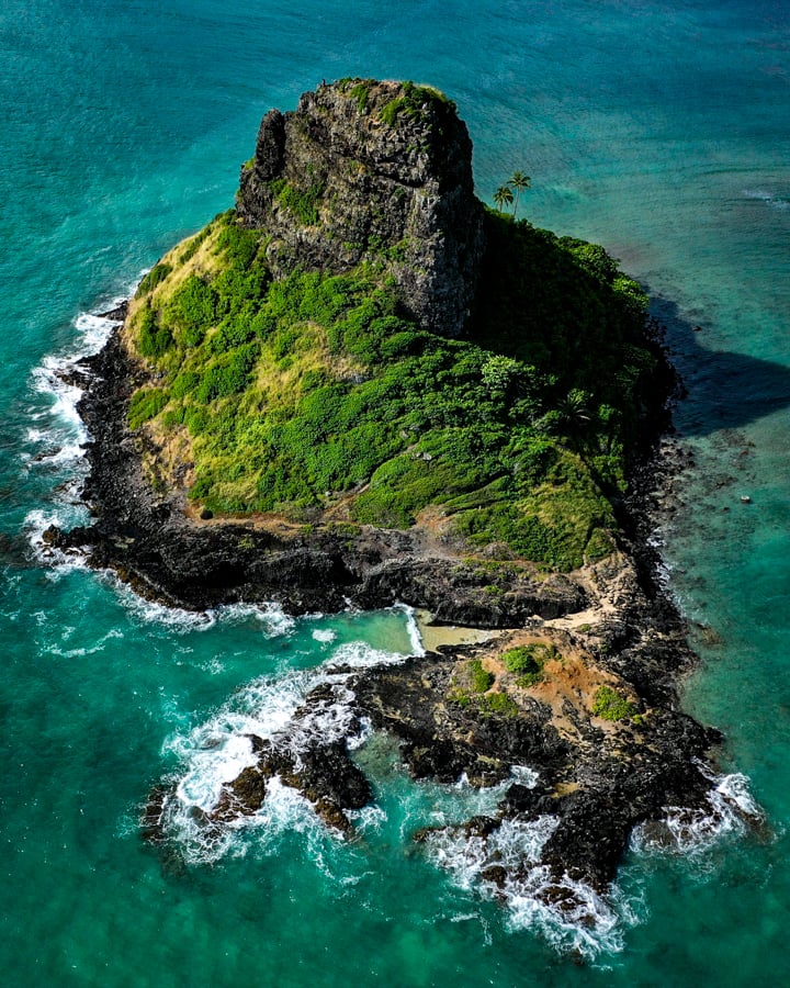 Chinaman's Hat Island (Mokolii Island) Chinamans Hat Kayak Hike Oahu Hawaii Drone
