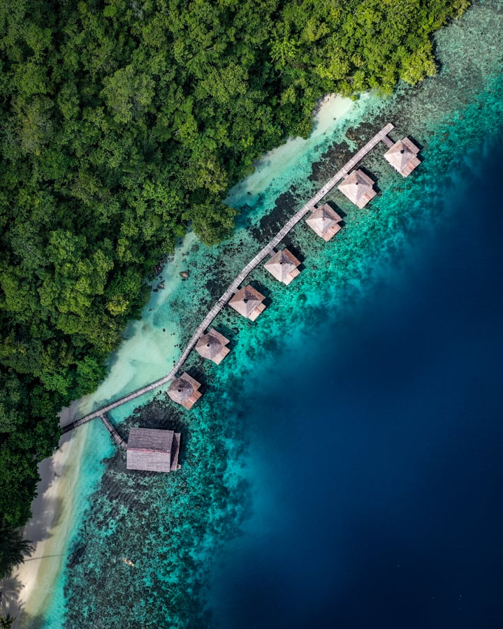 Ora Beach Resort Seram Island Maluku Indonesia Drone