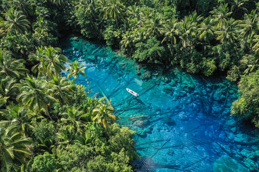 Paisu Pok Lake Paisupok Banggai Sulawesi Indonesia Drone
