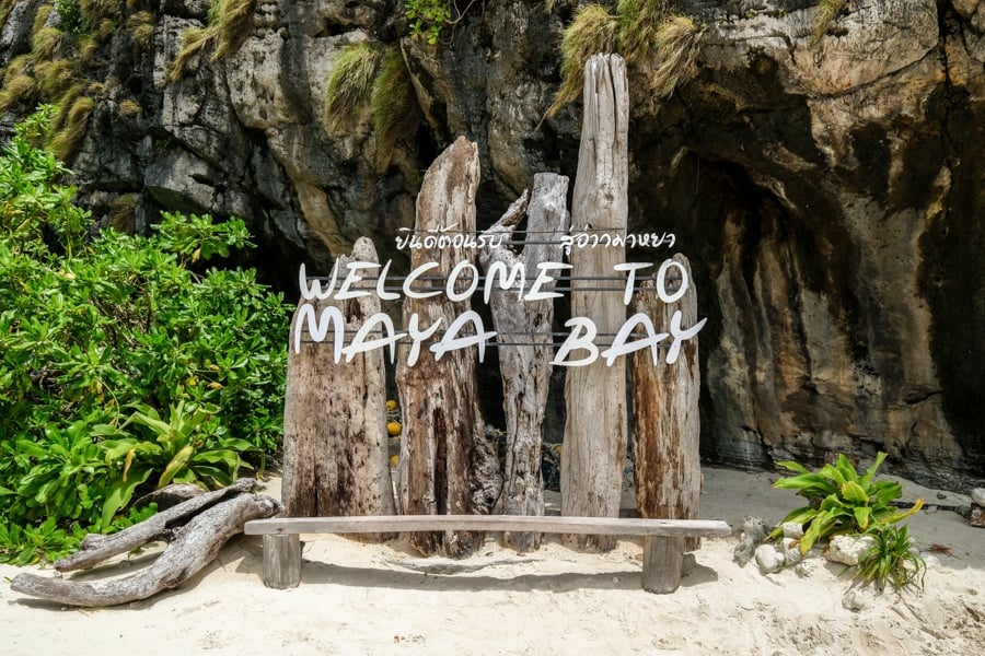 Welcome Maya Bay Sign