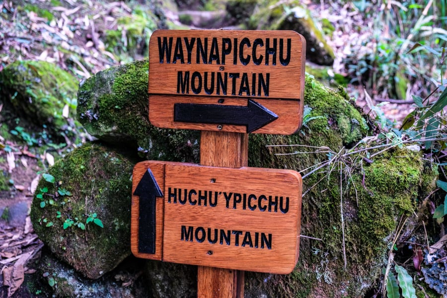Huayna Picchu Wooden Sign
