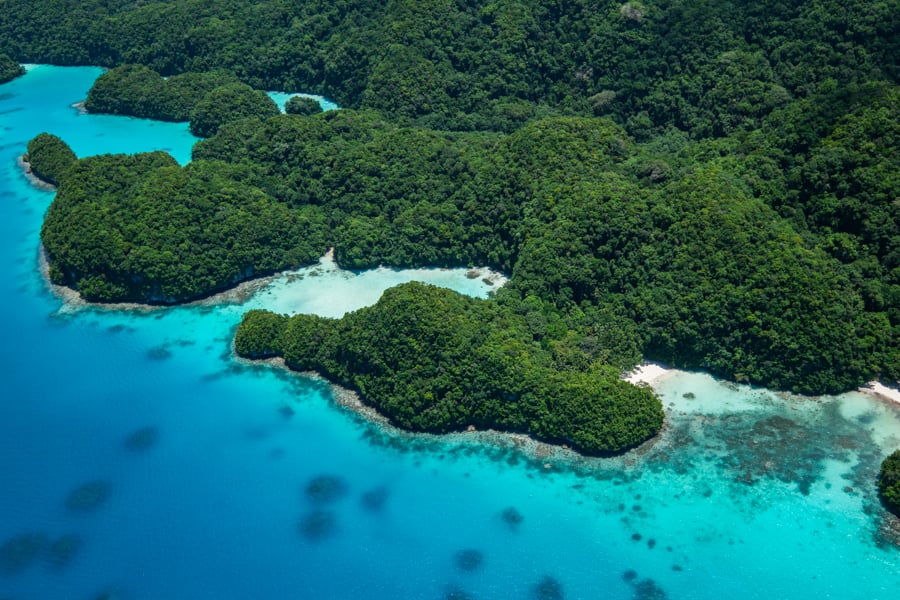 Palau Scenic Flight Rock Islands Pacific Mission Aviation PMA