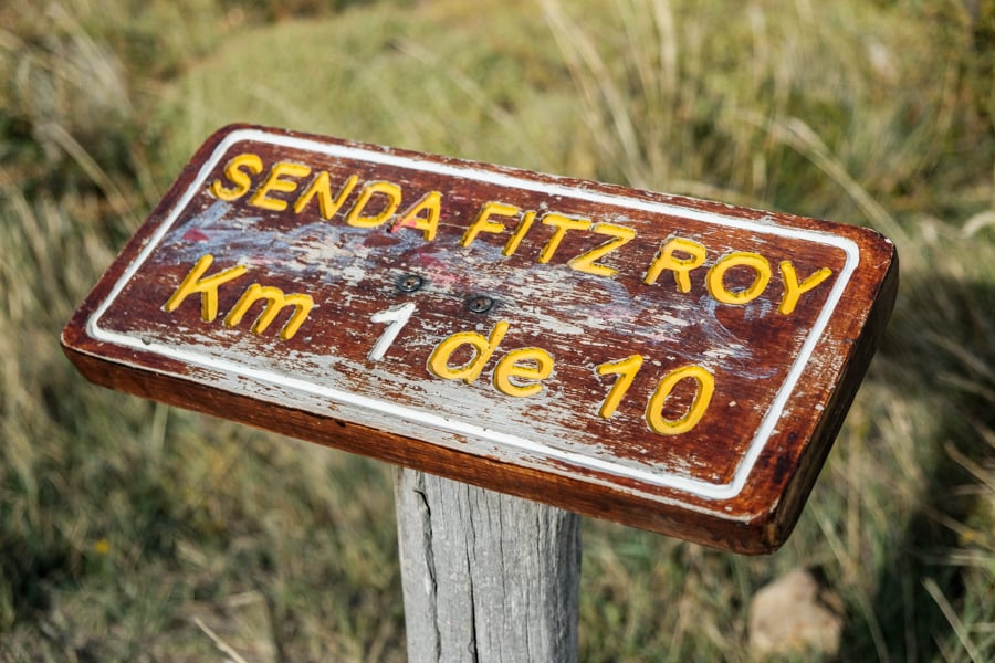 Kilometer Distance Trail Marker Sign