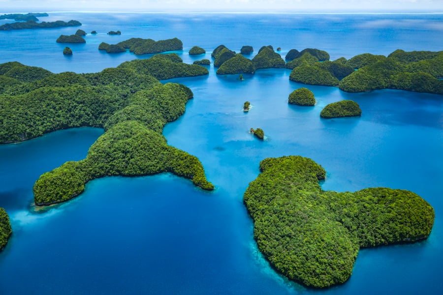 Palau Scenic Flight Rock Islands Pacific Mission Aviation PMA