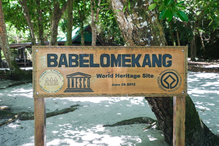 Babelomekang Omekang UNESCO World Heritage Site Sign