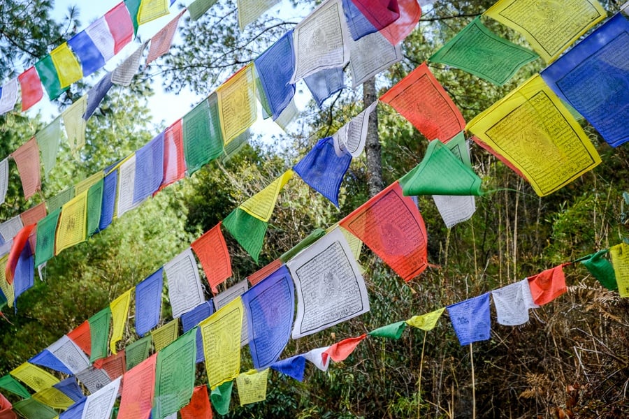 Nepali prayer flags on the EBC Trek in Nepal