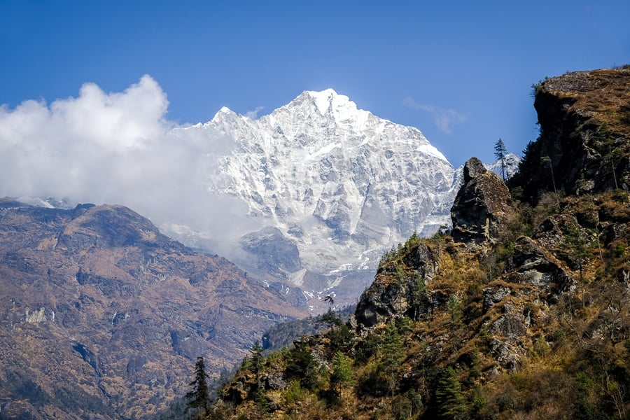 Mountains near Lukla on the EBC Trek in Nepal