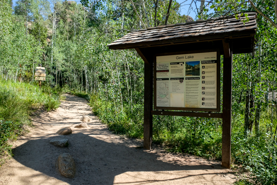 Gem Lake Trailhead Sign