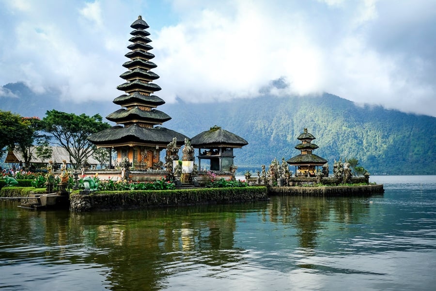 Floating lake temple at Pura Ulun Danu Beratan in Bedugul, Bali