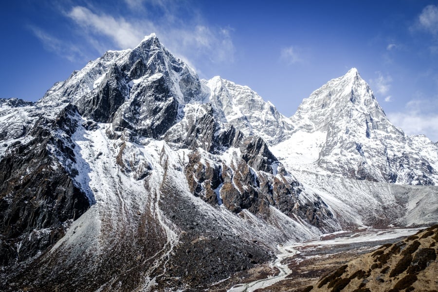 Mountains near Dingboche on the EBC Trek in Nepal
