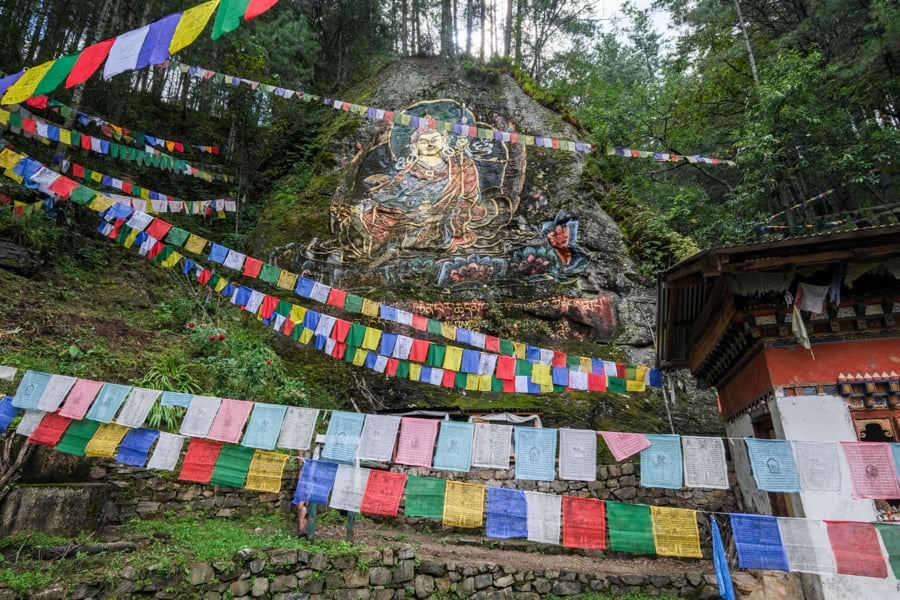 Forest Shrine Guru Rinpoche Rock Painting Cheri Tango Chagri Dorjeden