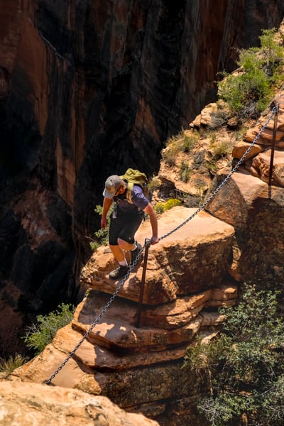 Zion Canyon Trail Chain Section Hiker
