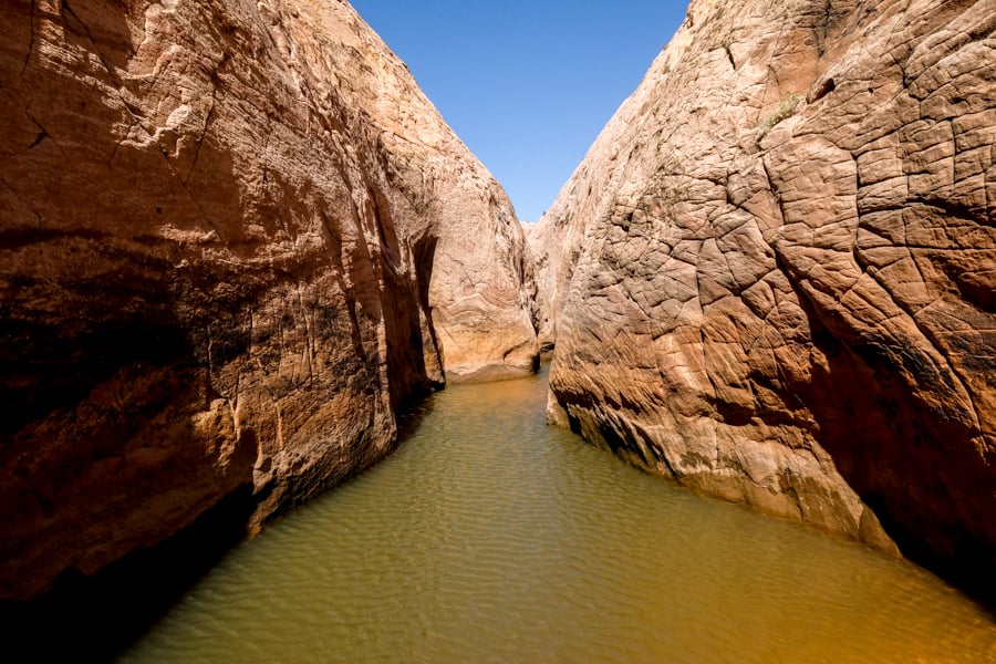 Entrance of Zebra Canyon flooded water