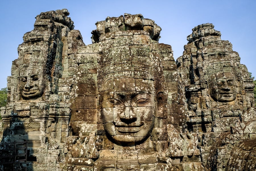 Angkor Wat Cambodia stone faces