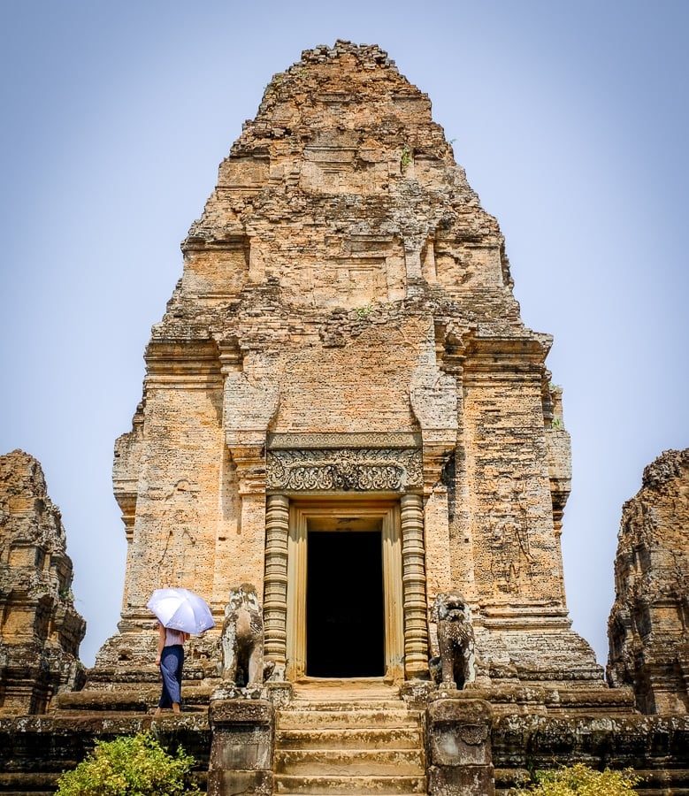 Orange temple in Angkor Wat Cambodia