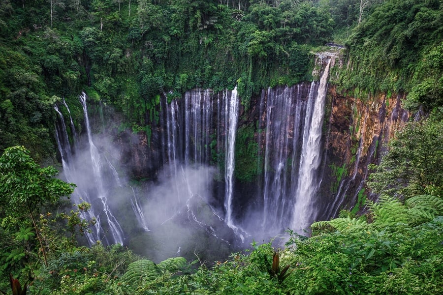 Tumpak Sewu Waterfall in East Java Indonesia