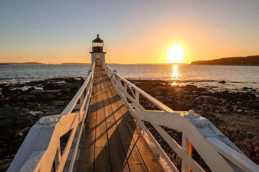 Maine Lighthouses Best Lighthouses In Maine Marshall Point Light Sunset