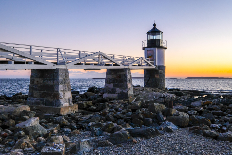 Maine Lighthouses Best Lighthouses In Maine Marshall Point Light Sunset