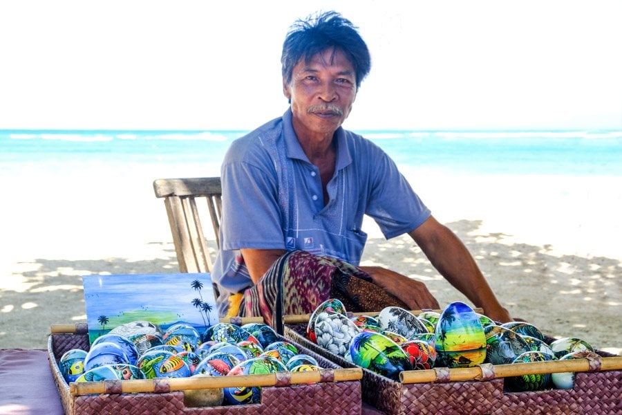 Souvenir beach seller