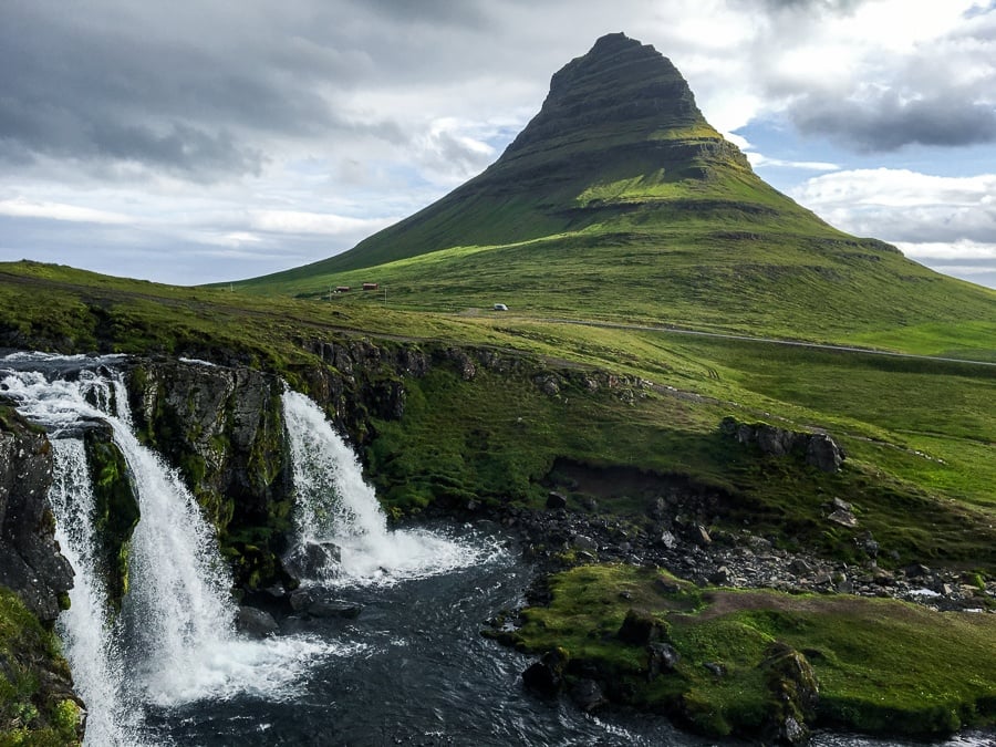 Kirkjufellsfoss Waterfall and mountain in Iceland
